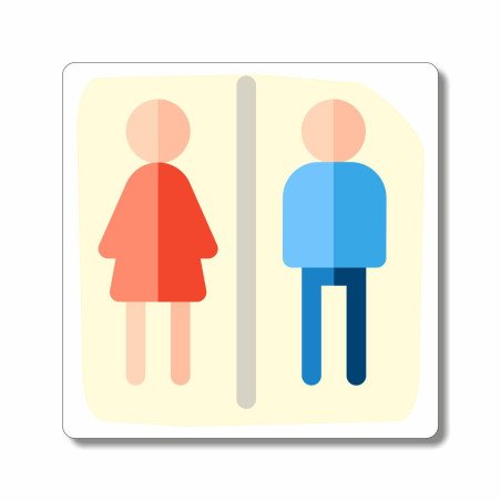 Plaques WC Homme/femme Autocollantes Noires - Acrylique 3mm, Adhésif 3M Amovible, Pour Hôtel, Bureau, Restaurant