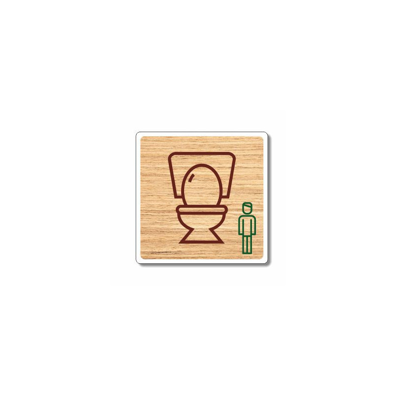 Plaque toilettes homme pictogramme en aluminium composite 2mm