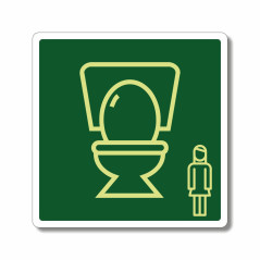 Plaque toilettes dames avec pictogramme