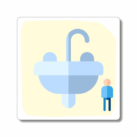 Plaque lavabo homme avec pictogramme