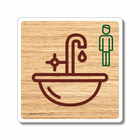 Plaque lavabo homme avec pictogramme