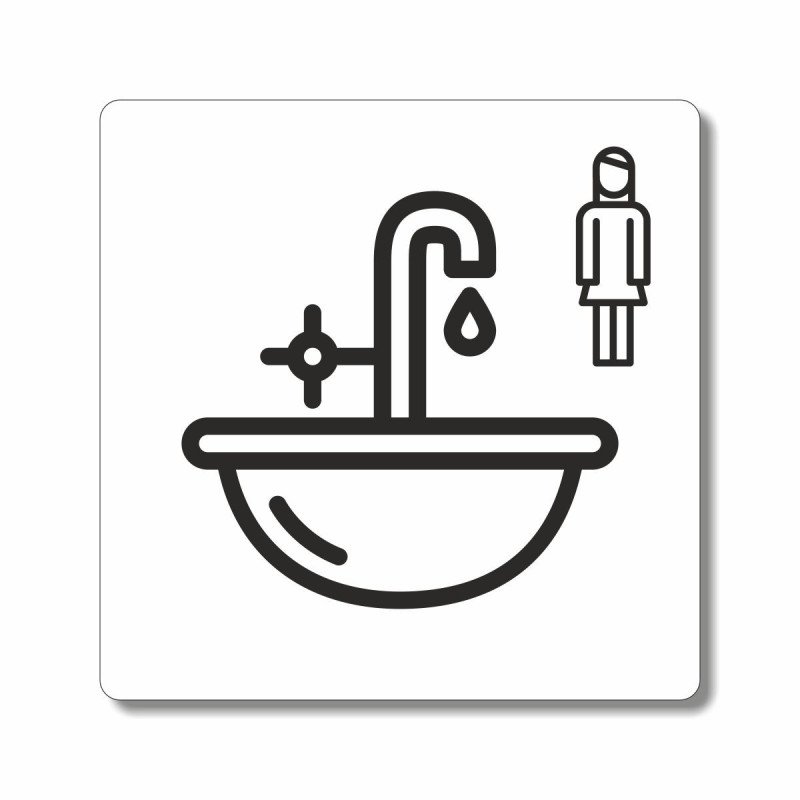 Plaque lavabo dames pour les sanitaires camping