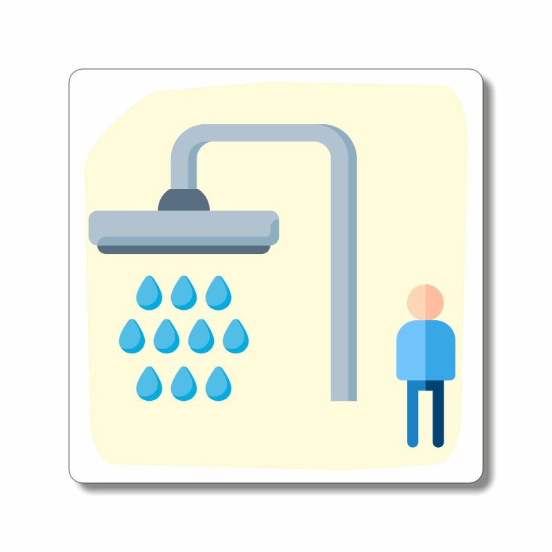 plaque douche homme pour sanitaires et piscine en aluminium composite 2mm
