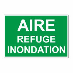 Panneau aire refuge inondation vert