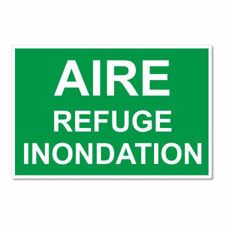 Panneau aire refuge inondation vert