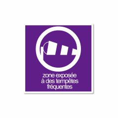 Panneau zone exposée à des tempêtes fréquentes