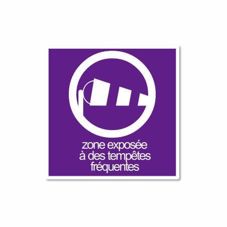 Panneau zone exposée à des tempêtes fréquentes