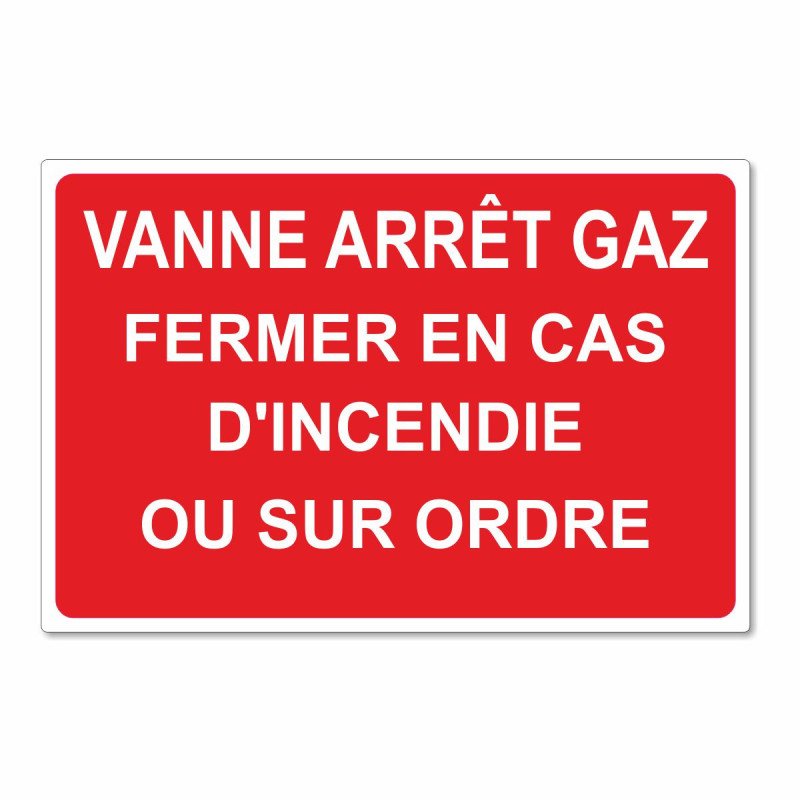 Panneau vanne arrêt gaz