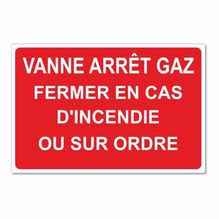 Panneau vanne arrêt gaz