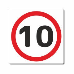 Panneau 10km heure carré