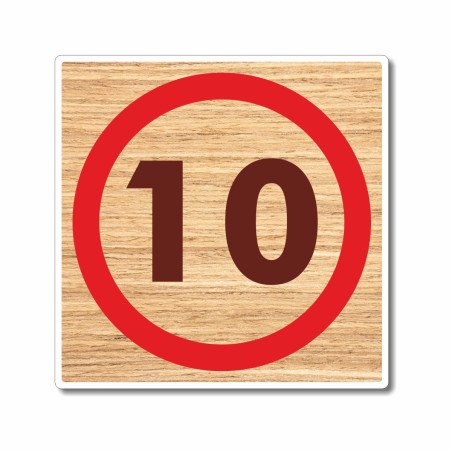 Panneau 10km heure carré