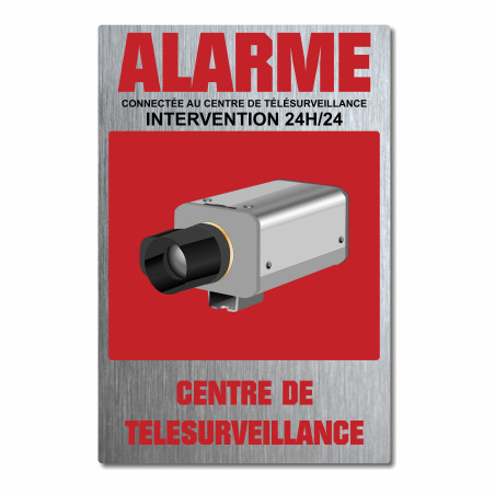 Panneau alarme connectée au centre de télésurveillance en métal brossé