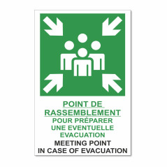 Panneau point de rassemblement pour préparer une éventuelle évacuation