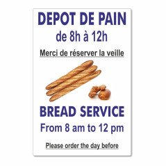 Panneau dépôt de pain sur mesure