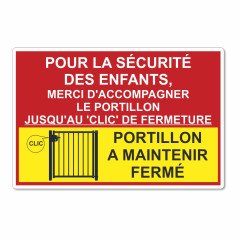 Panneau portillon de la piscine à maintenir fermé