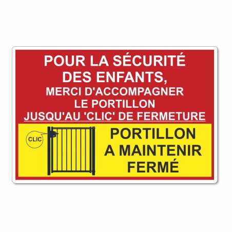 Panneau portillon de la piscine à maintenir fermé