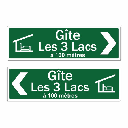 Panneau directionnel Gîte en 4 couleurs