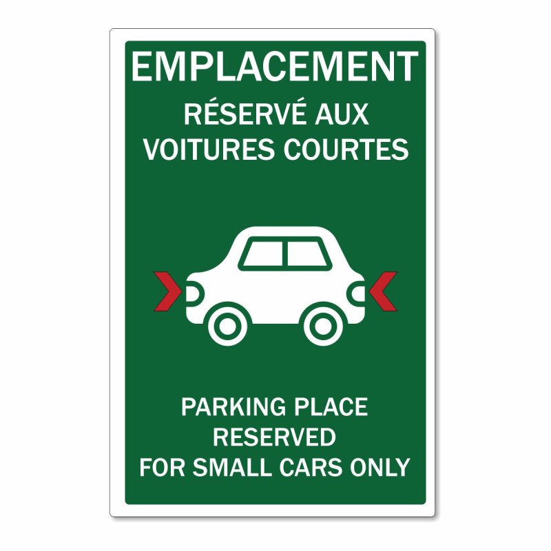 Panneau emplacement réservé aux voitures courtes