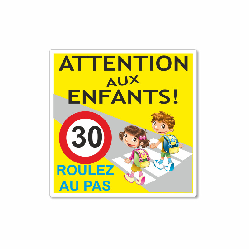 Panneau attention aux enfants vitesse sur mesure