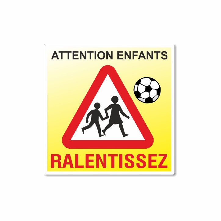 Panneau attention aux enfants ralentissez - danger Panneau attention aux enfants ralentissez - danger
