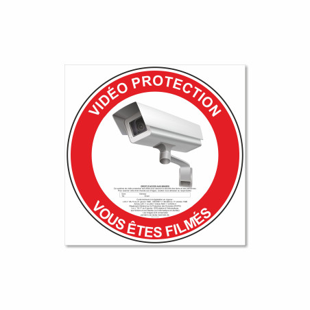 Panneau vidéo protection - vous êtes filmés