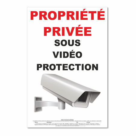 Panneau propriété privée sous vidéo protection
