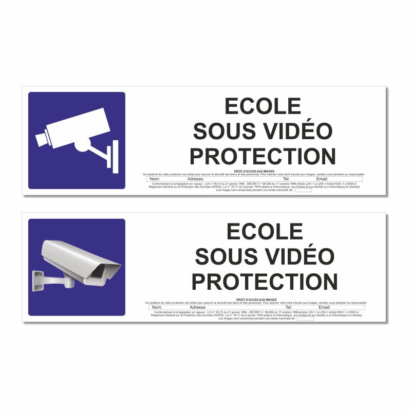 Panneau école sous vidéo protection