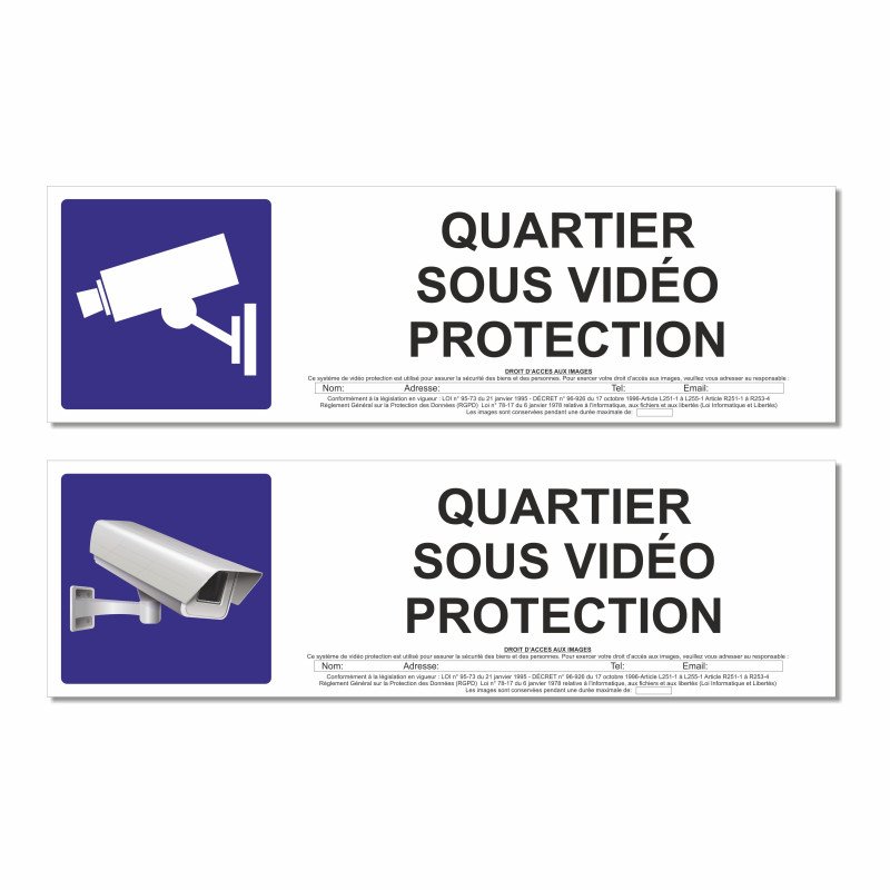 Panneau quartier sous vidéo protection