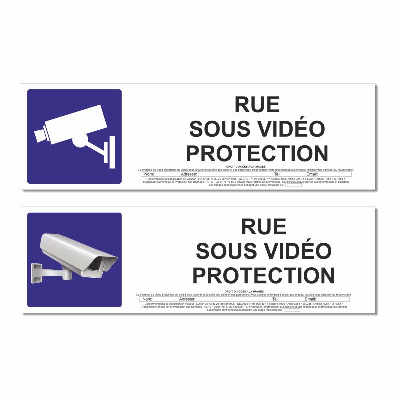 Panneau rue sous vidéo protection