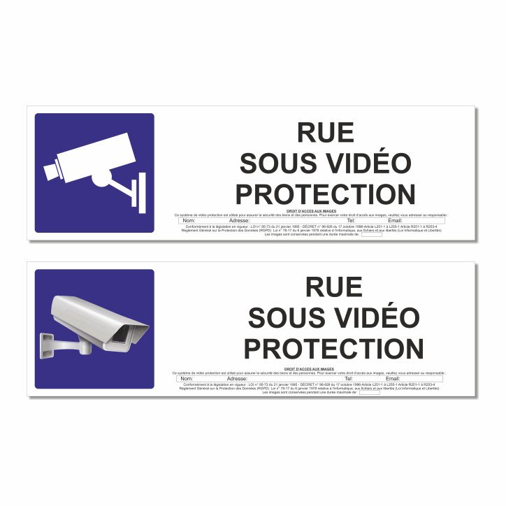 Panneau rue sous vidéo protection Panneau rue sous vidéo protection