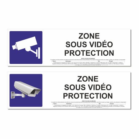 Panneau zone sous vidéo protection