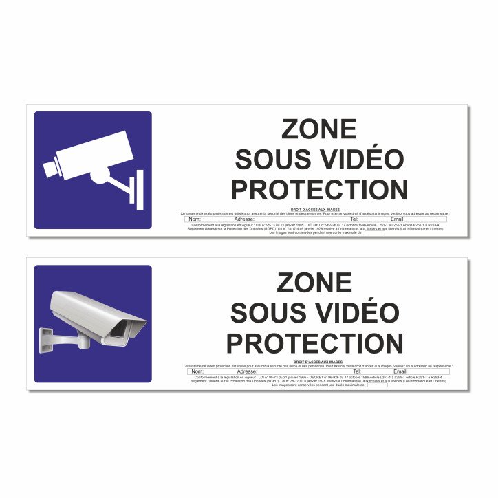Panneau zone sous vidéo protection Panneau zone sous vidéo protection
