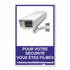 Panneau pour votre sécurité vous êtes filmés vertical