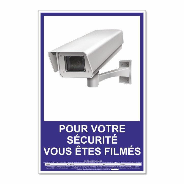 Panneau pour votre sécurité vous êtes filmés vertical Panneau pour votre sécurité vous êtes filmés vertical