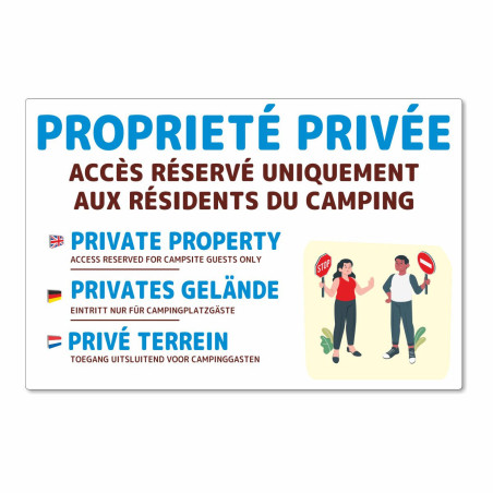Panneau propriété privée camping