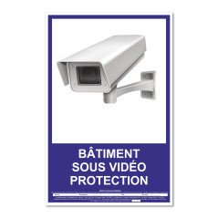 Panneau bâtiment sous vidéo protection vertical
