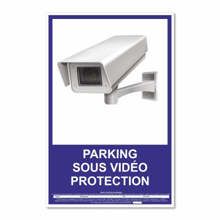 Panneau parking sous vidéo protection vertical