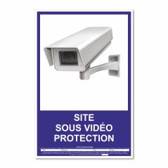 Panneau site sous vidéo protection vertical