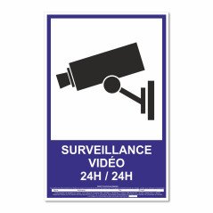 Panneau surveillance vidéo 24h sur 24 vertical