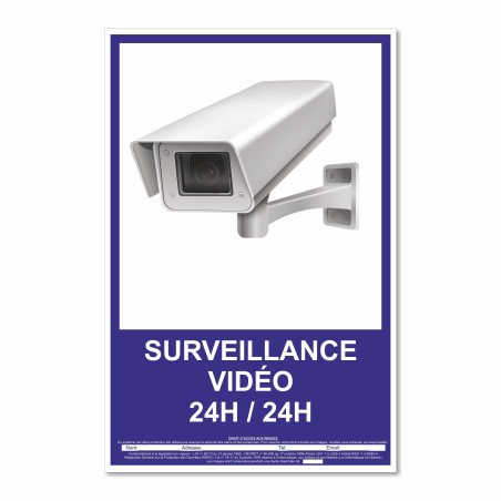 Panneau surveillance vidéo 24h sur 24 vertical