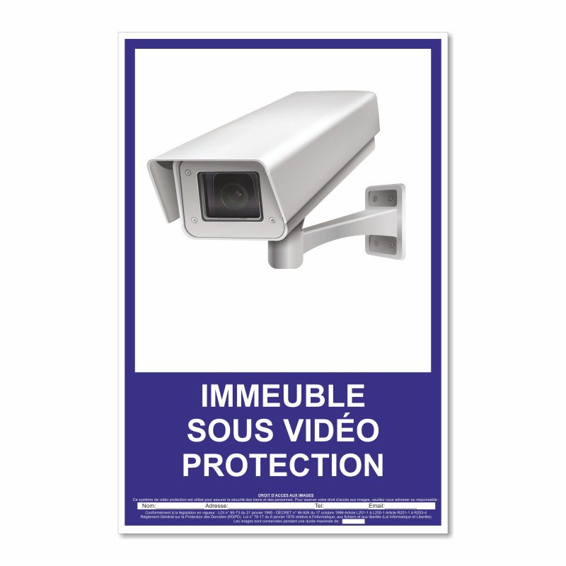 Panneau immeuble sous vidéo protection