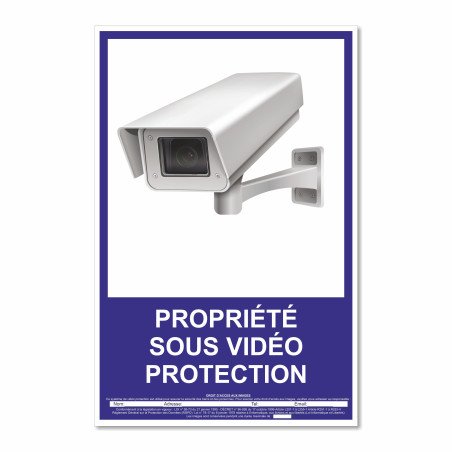 Panneau propriété privée sous vidéo protection vertical