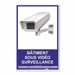 Panneau bâtiment sous vidéo protection vertical