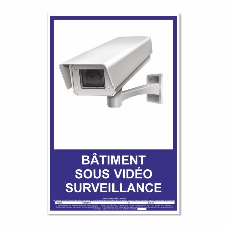 Panneau bâtiment sous vidéo protection vertical