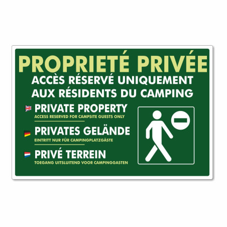 Panneau propriété privée  camping