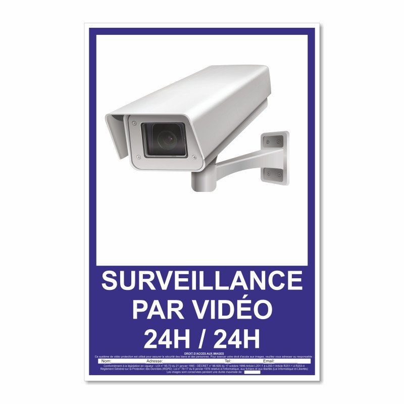 Panneau surveillance par vidéo 24h sur 24