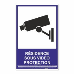 Panneau résidence sous vidéo protection vertical