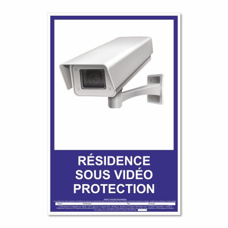 Panneau résidence sous vidéo protection vertical