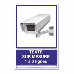 Panneau caméra de surveillance texte sur mesure