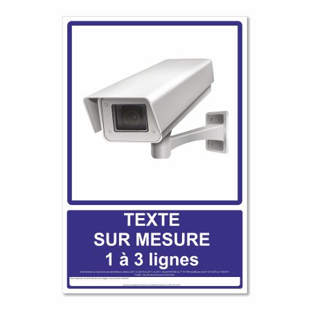 Panneau caméra de surveillance texte sur mesure